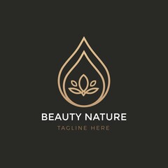 beauty oil drop nature logo vector design