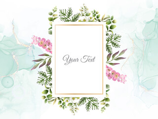 Greenery floral wedding invitation template