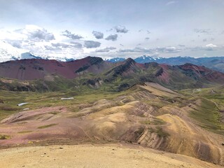 [Peru] Colorful mountain scenery from the summit of Vinicunca mountain (Rainbow mountain)