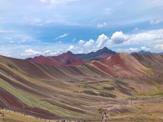 [Peru] Colorful mountain scenery from the summit of Vinicunca mountain (Rainbow mountain)