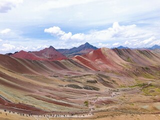 [Peru] Colorful mountain scenery from the summit of Vinicunca mountain (Rainbow mountain)