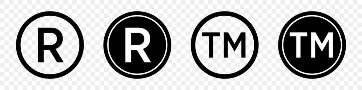Set of registered trademark symbols in black