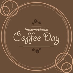 International Coffee Day on Brown Background, social media posts