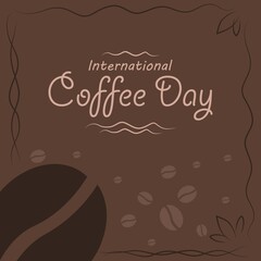 International Coffee Day on Brown Background, social media posts