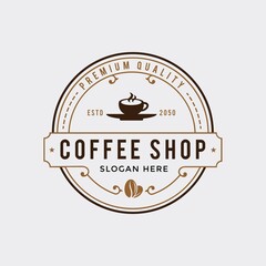 coffee shop vintage logo concept design vector