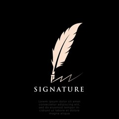 luxury fur writing logo concept design vector