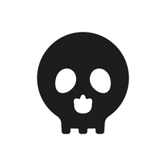 Skull icon. Danger sign. Death head black silhouette symbol. Vector illustration isolated on white background