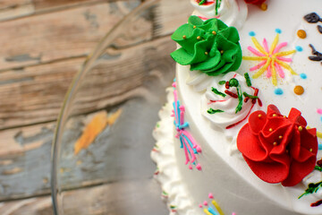 Pastel elaborado en casa para celebrar el dia de la independencia de Mexico.