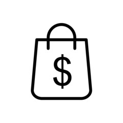 Shopping bag vector icons set. buy illustration sign collection. sale symbol or logo.
