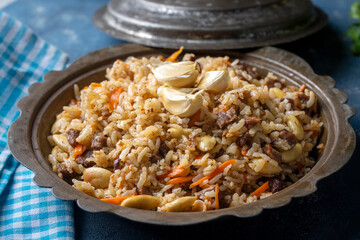 Traditional delicacies, Uzbek pilaf (Turkish name; Ozbek pilavi)