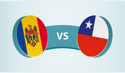 Moldova versus Chile, team sports competition concept.