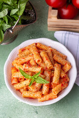 Penne pasta with tomato sauce