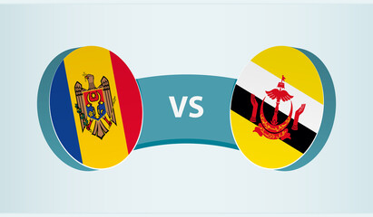Moldova versus Brunei, team sports competition concept.