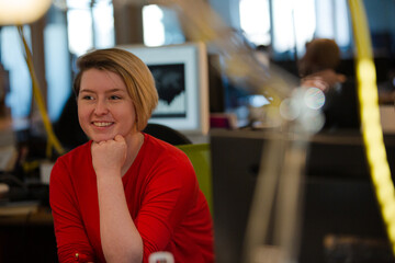 Portrait of smiling, confident woman