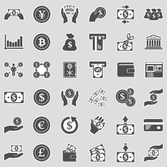 Money Icons. Sticker Design. Vector Illustration.