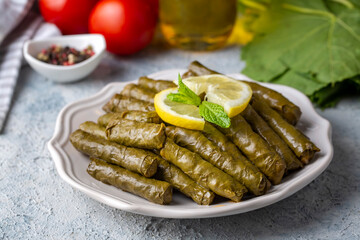 Traditional delicious Turkish foods; stuffed leaves (yaprak sarmasi)