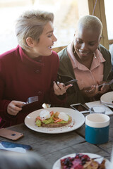 Friends dining together outdoors