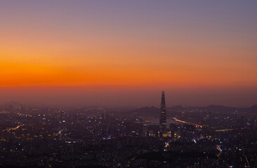 Fototapeta na wymiar Sunset of Seoul