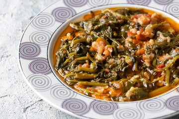 Traditional Turkish cuisine purslane dish (Turkish name; semizotu yemegi)