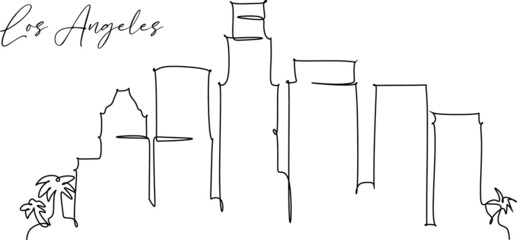 Minimal Los Angeles City Linear Skyline with Typographic Design