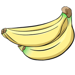 Hand drawing semi realistic banana 