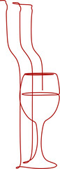 Wine one line drawing vector