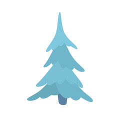 Spruce tree flat style. Isolated vector illustration.