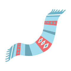 Knitted scarf flat style. Isolated vector illustration.