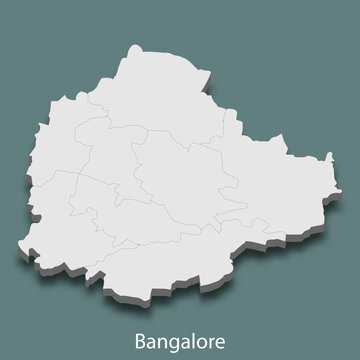 3d isometric map of Bangalore is a city of India