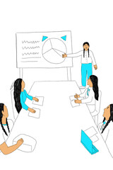 Indigenous people sitting in a meeting around table