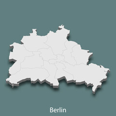 Fototapeta premium 3d isometric map of Berlin is a city of Germany