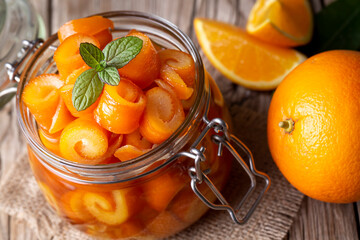From traditional Turkish cuisine; Orange peel jam (Turkish name; Portakal kabugu receli)
