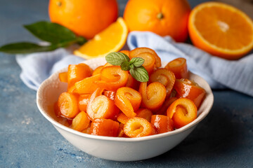 From traditional Turkish cuisine; Orange peel jam (Turkish name; Portakal kabugu receli)