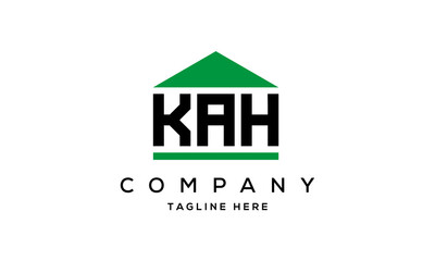 KAH three letter house for real estate logo design