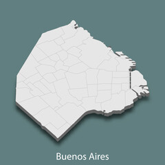 3d isometric map of Buenos Aires is a city of Argentina