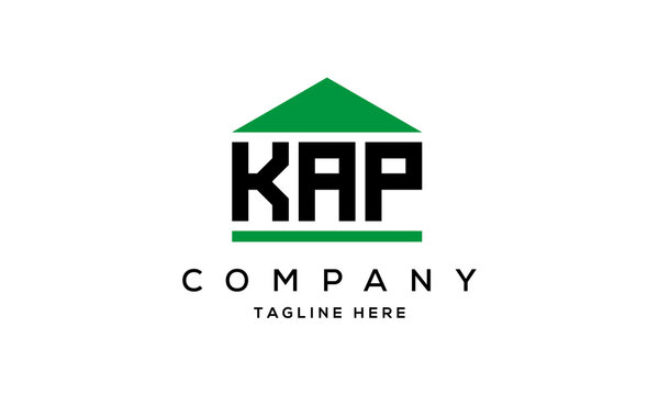 KAP three letter house for real estate logo design