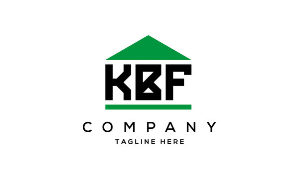 KBF three letter house for real estate logo design