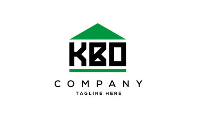 KBO three letter house for real estate logo design