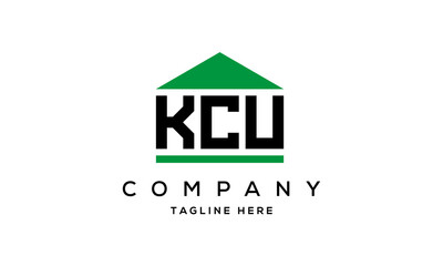 KCU three letter house for real estate logo design