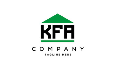 KFA three letter house for real estate logo design