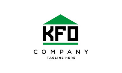 KFO three letter house for real estate logo design
