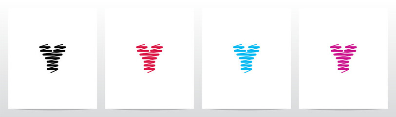  Scribble Forming Letter Logo Design Y