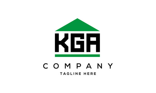 KGA three letter house for real estate logo design