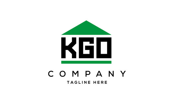 KGO three letter house for real estate logo design