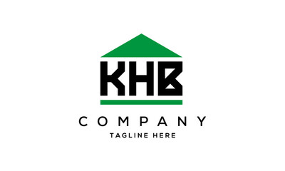 KHB three letter house for real estate logo design