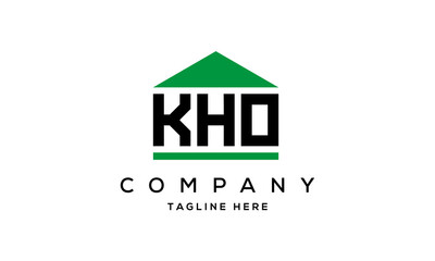 KHO three letter house for real estate logo design