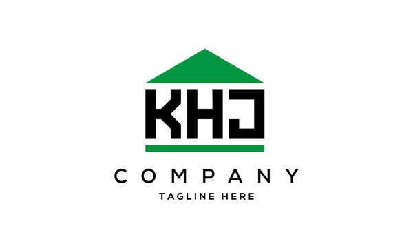 KHJ three letter house for real estate logo design