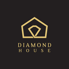 house and diamond combination logo design. a logo for a business related to finance, real estate, property or jewelry.