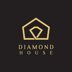 house and diamond combination logo design. a logo for a business related to finance, real estate, property or jewelry.