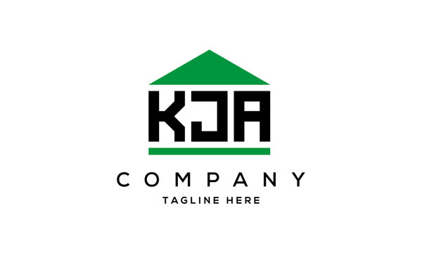 KJA three letter house for real estate logo design